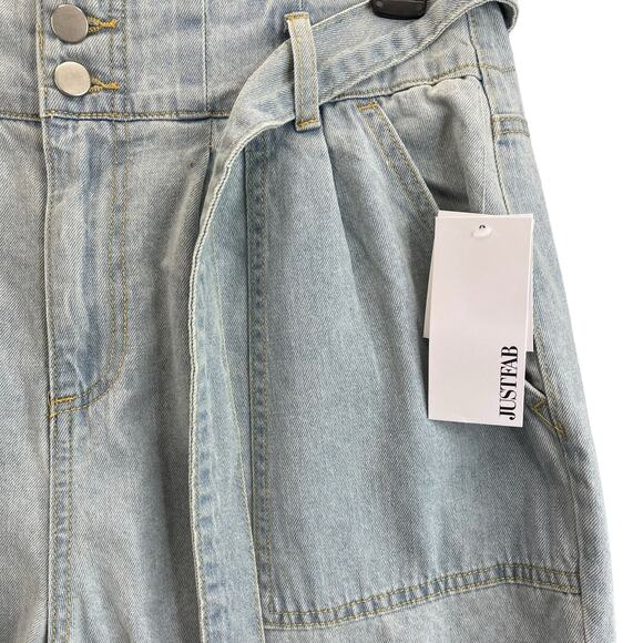JustFab Jeans Acid Wash Women Size 22 with Belt - Picture 3 of 10